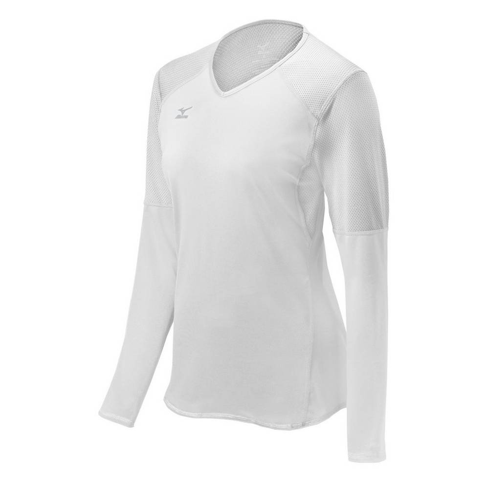 Mizuno Techno VI Long Sleeve - Bayan Forma - Beyaz Türkiye (TXQIFD-509)